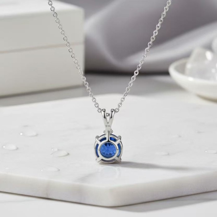 TEMU Cross-Border Geometric Egg-Shaped Colorful Zirconia Inlaid Diamond Earrings Pendant Two-Piece Set High-End Earrings Necklace Jewelry Set