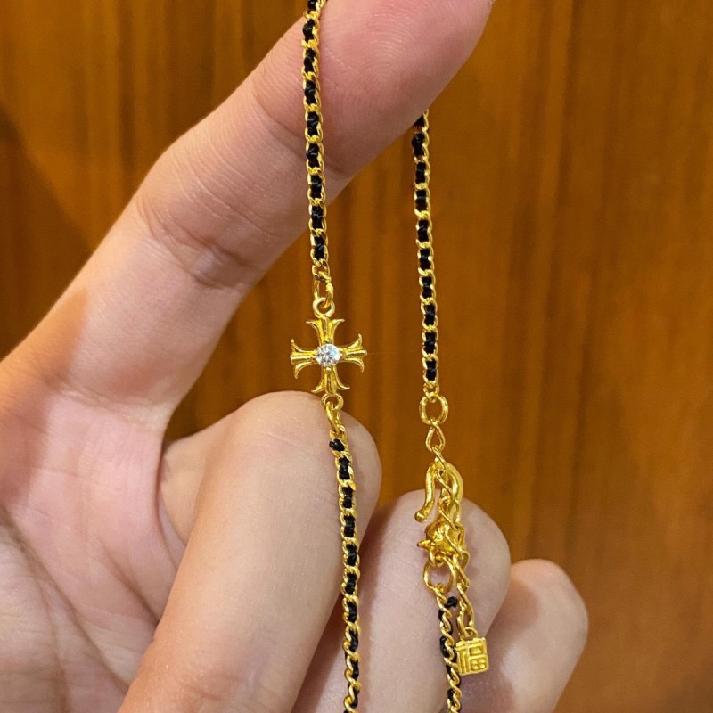 Hot-Selling Ancient Black Gold Cross Bracelet New Light Luxury Niche Fashion High-End Woven Jewelry
