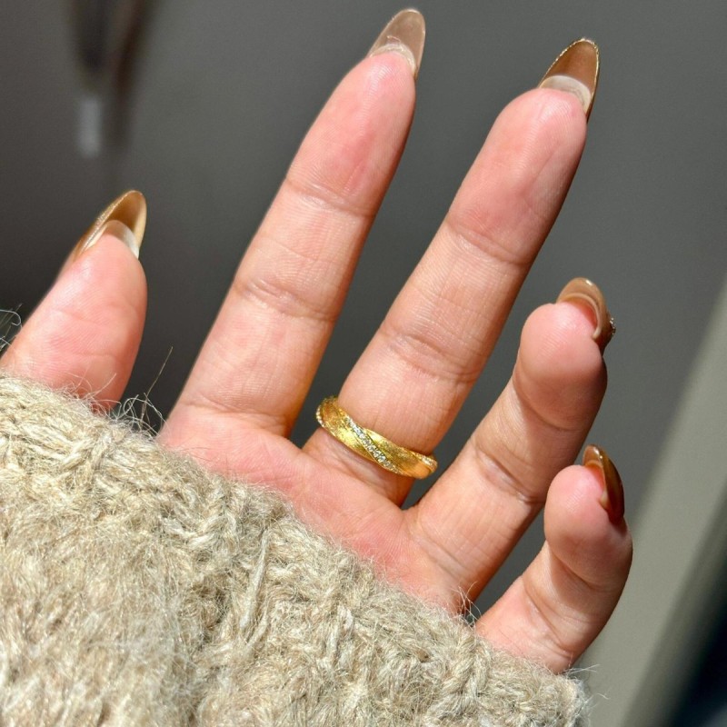 Frosted Ring for Women, Niche High-End Luxury, Internet Celebrity Hot Item, Stylish Versatile Ring