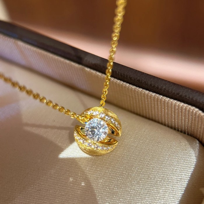New Floating Planet Necklace for Women Elegant Light Luxury High-end Niche Design Simple Versatile Fashion Collarbone...