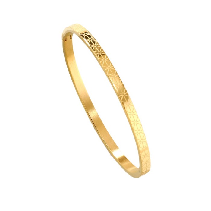 Exquisite Titanium Steel Buckle O-Shaped Bracelet Stainless Steel Corrosion Rice-shaped Starry Sky Gold Couple Bracelet