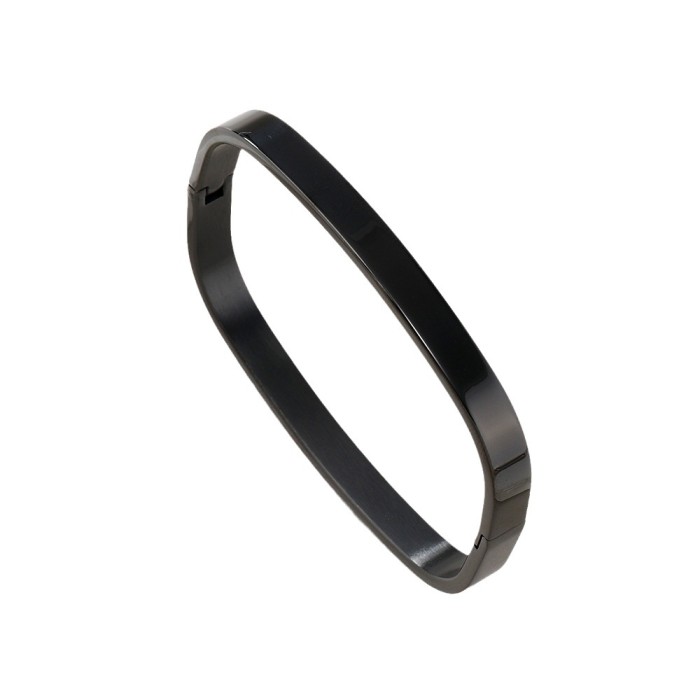 Source Manufacturer Creative Titanium Steel Buckle Square Bracelet Simple Smooth Stainless Steel Jewelry Couple Bracelet