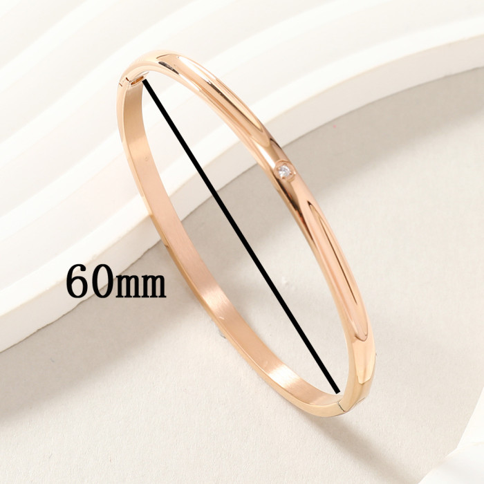 Hot-Selling O-Type Buckle Bracelet Light Luxury High-End Feel Lifetime Stone-Inlaid Titanium Steel Bracelet Women's...