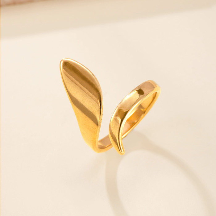 Style Stainless Steel Women's Ring Twisted Irregular Open Ring Fashion Design Titanium Steel Jewelry Wholesale Factory