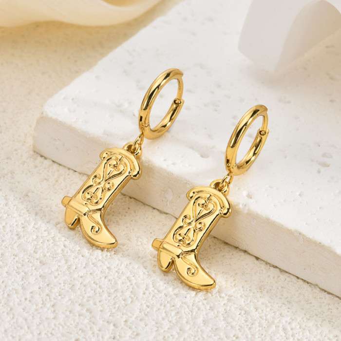 Exaggerated High-End Stainless Steel Earrings Vintage Elegant Light Luxury Fashion 18K Gold Bowknot Women's Stud Earr...