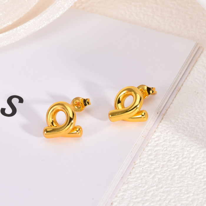 Style Gold Stainless Steel Earrings Light Luxury High-end Feel Autumn Winter Exaggerated Ear Jewelry Round Face Versa...