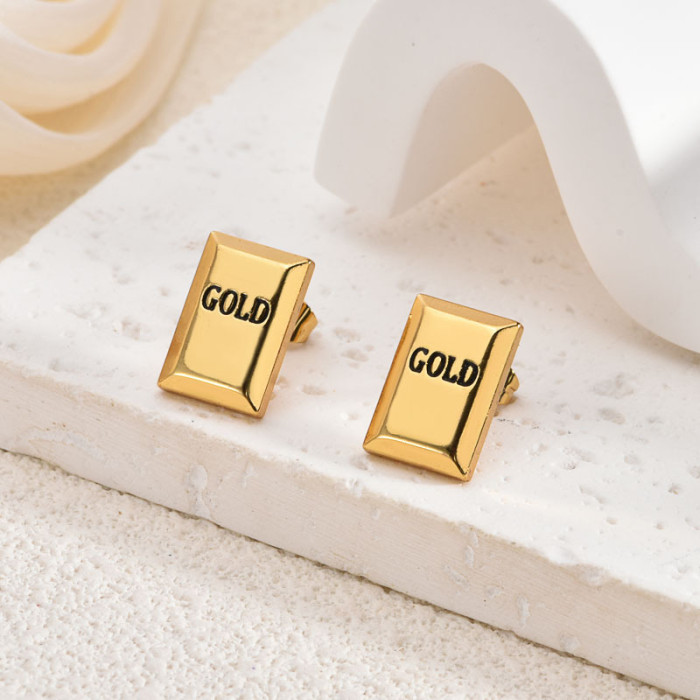 Exaggerated High-End Stainless Steel Earrings Vintage Elegant Light Luxury Fashion 18K Gold Bowknot Women's Stud Earr...