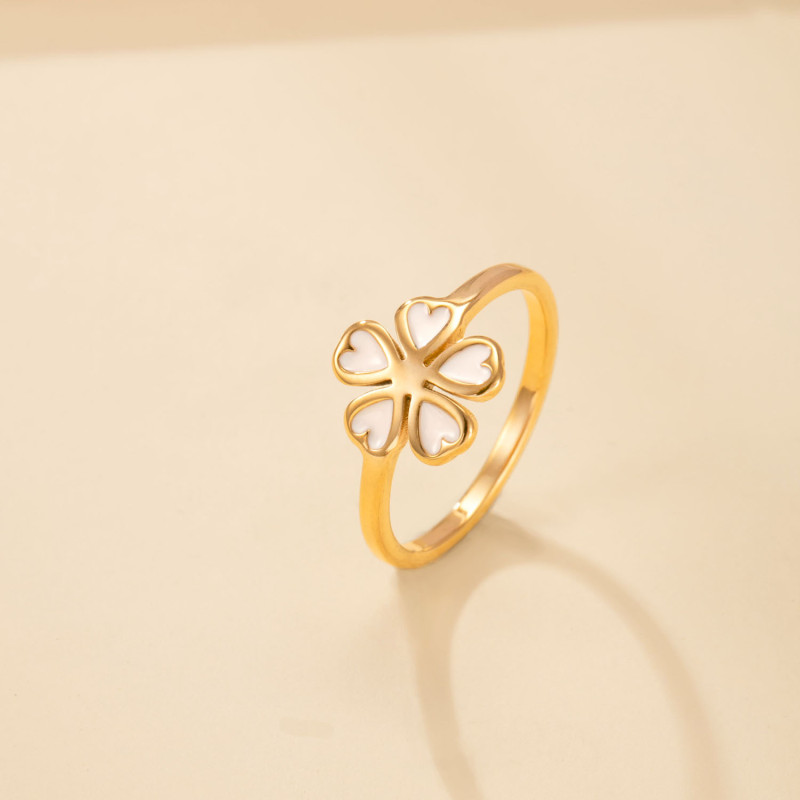 Amazon Hot-Selling Stainless Steel Ring Welding Brand Drip Colorful Oil Flower Ring Simple Non-Fading Titanium Steel Hand Jewelry
