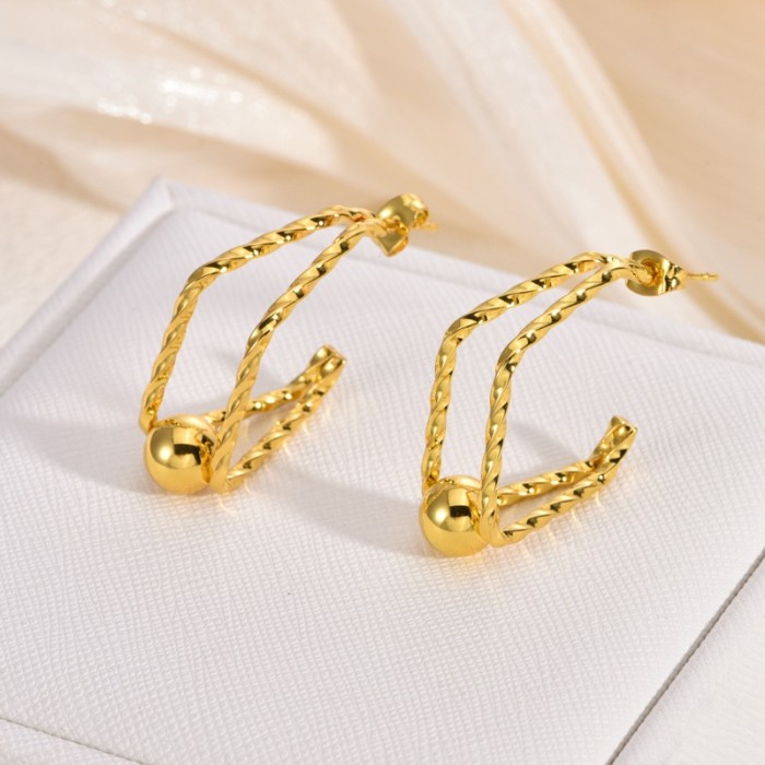 Vintage Accessories Stainless Steel Earrings Light Luxury High-end Exaggerated Earrings for Women with Unique Design...