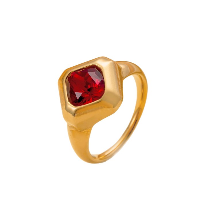 Stainless Steel Ring Casting Inlaid with Natural Stone Ring High-End Light Luxury Titanium Steel Jewelry Factory Dire...