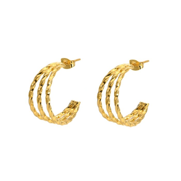 Stainless Steel Earrings Studs Vintage Fashion Personality Irregular Gold Earrings for Women Style Geometric Exquisite