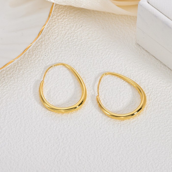 Luxury High-End Large Circle Copper Earrings Exaggerated Elegant Gold Earrings for Women Niche Fashion Design Sense H...