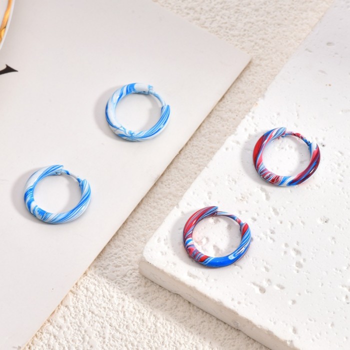 Stainless Steel Earrings Fashion Versatile Non-Fading Light Luxury High-End Ins Style 18K Gold Women's Earrings