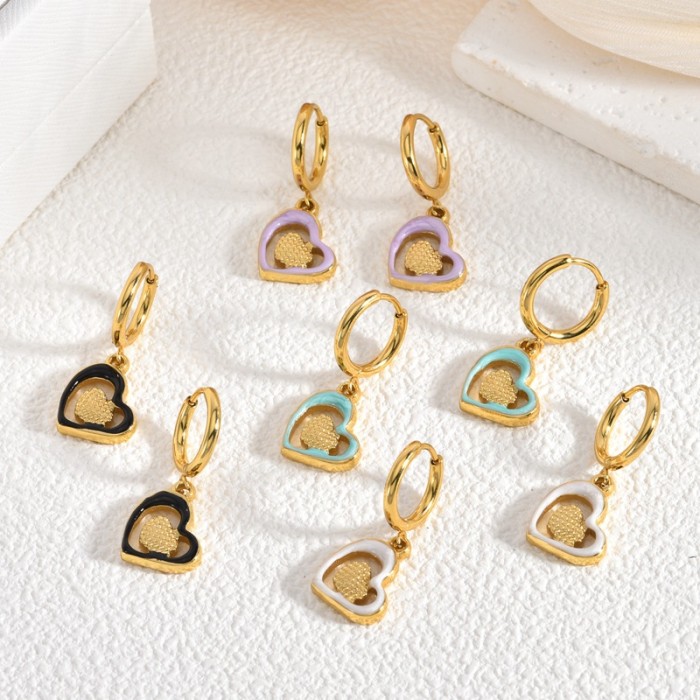 Light Luxury Women's Oil Drop Stainless Steel Earrings Elegant High-end Bowknot Ear Jewelry Autumn Winter Design Sens...