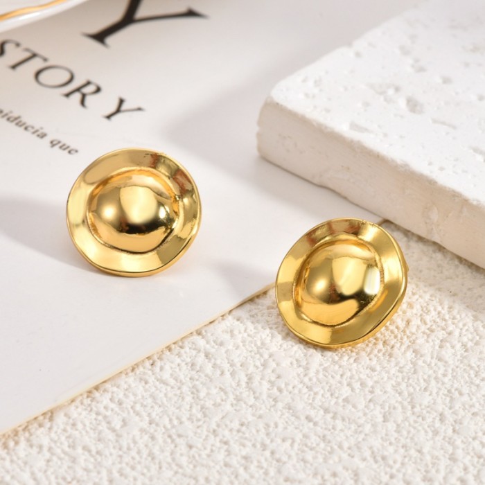 Stainless Steel Earrings Niche High-End Bohemian Retro Fashion Simple Trendy Stud Earrings Wholesale