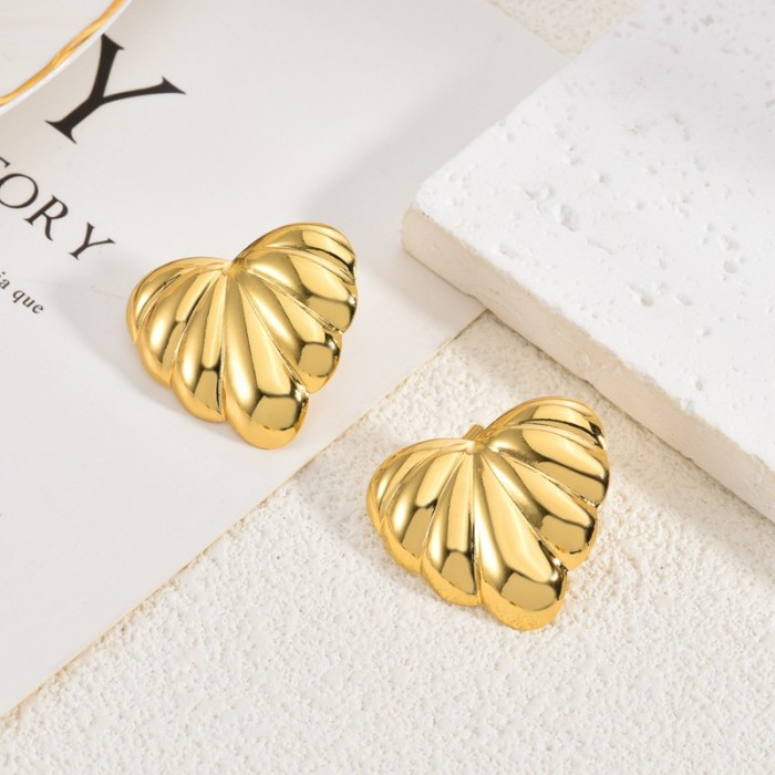 Bestselling Stainless Steel Earrings Light Luxury High-End French Style Fashion Simple Commuting Women's Flower Stud...