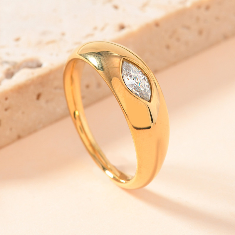 European and American Cross-Border Stainless Steel Ring Casting Diamond-Studded Ring Simple Fashion Couple Rings Manufacturer Wholesale
