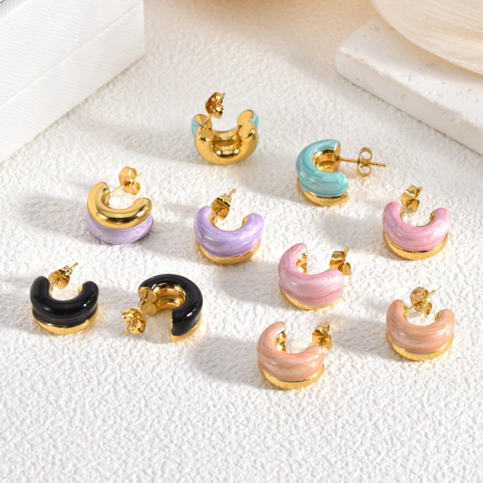 Light Luxury Women's Oil Drop Stainless Steel Earrings Elegant High-end Bowknot Ear Jewelry Autumn Winter Design Sens...