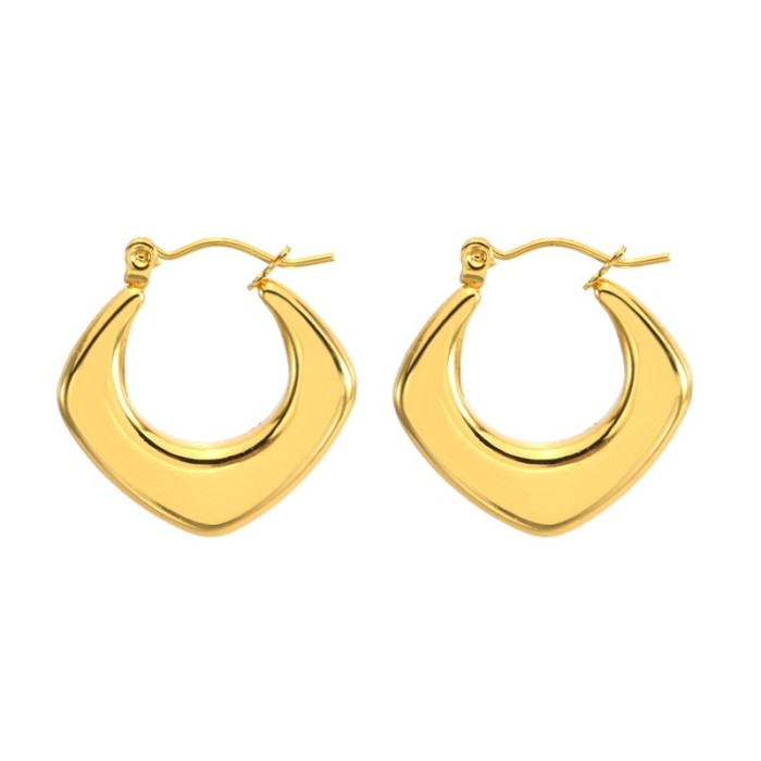 Stainless Steel Earrings Fashionable High-End Elegant Versatile Commuting 18K Gold Color Ins Style Women's Earrings