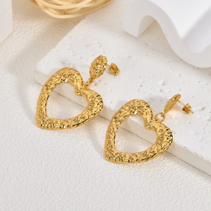 Chanel Style Stainless Steel Earrings Vintage U-Shaped Bohemian High-End 18K Gold Non-Fading Drop Earrings