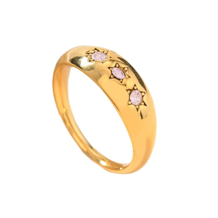 European and American Bestselling Stainless Steel Ring Cast Colorful Hexagram Ring Minimalist Style Titanium Steel Non-Fading Jewelry Wholesale