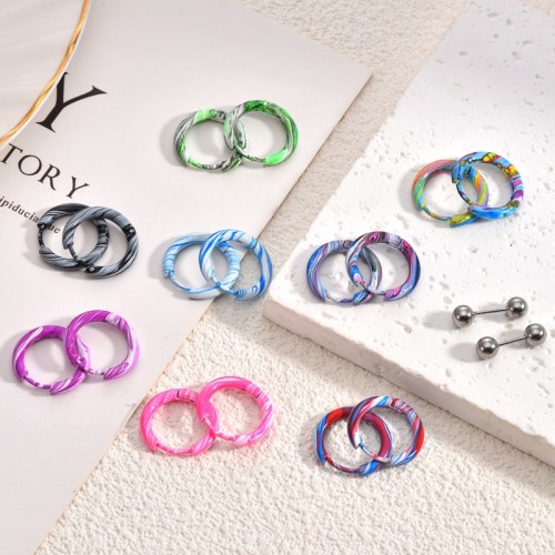 European and American Cross-Border Stainless Steel Earrings Fashion Versatile Non-Fading Light Luxury High-End Ins Style 18K Gold Women's Earrings