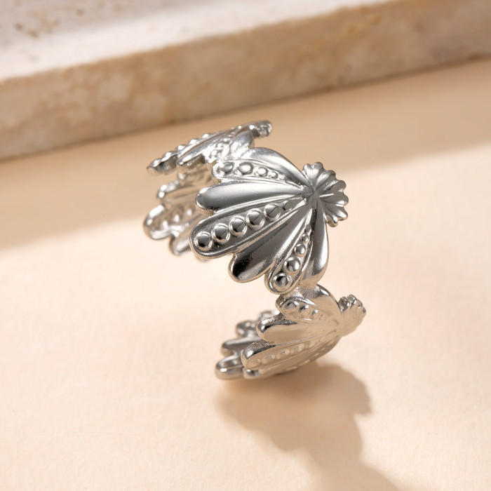 Titanium Steel Ring Hydraulic Ocean Series Adjustable Open Ring Niche Design Couple Rings Factory