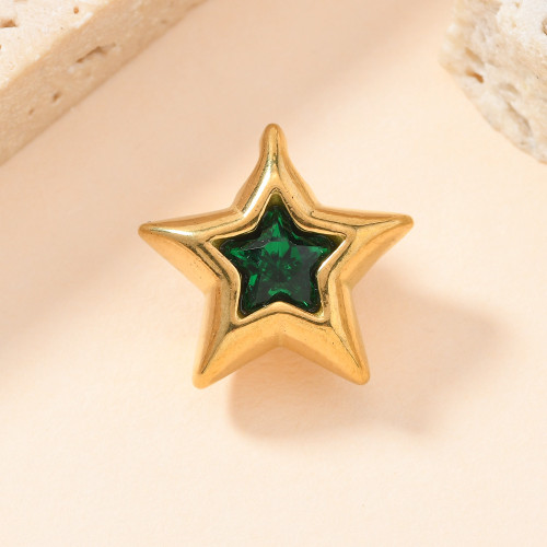 Single Pendant European and American Hot Style Casting Geometric Star Zircon Necklace Pendant DIY Accessories Stainless Steel Jewelry Manufacturer