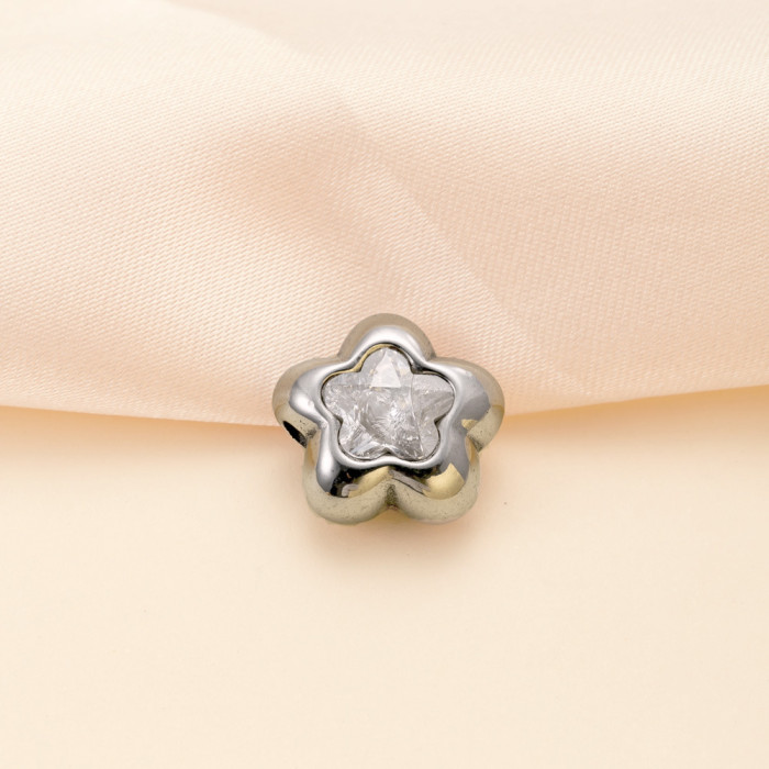 Single Pendant Style Titanium Steel Jewelry Casting Five-Pointed Star Inlaid with Stones Accessories High-End Non-F...
