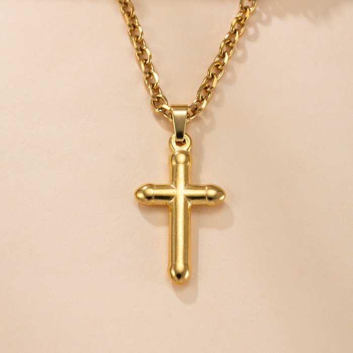 Single Pendant Hot-selling Stainless Steel Cross Necklace Accessories Fashion Titanium Steel Non-fading DIY Jewelry A...