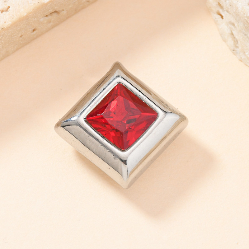 Single Pendant European and American Style Stainless Steel Jewelry Square Zircon Pendant Versatile Elegant Necklace Bracelet DIY Accessories