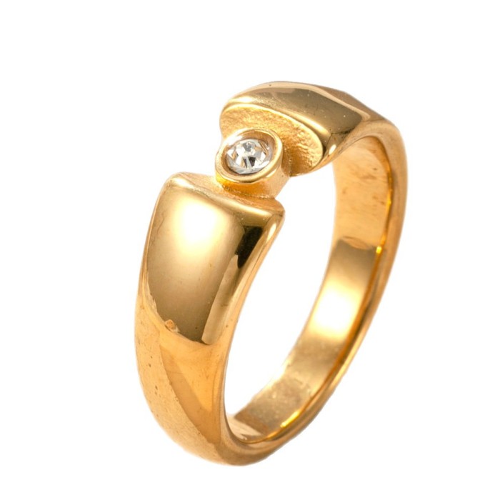 Hot-Selling Fashion Stainless Steel Jewelry Simple High-End Couple Rings Micro-Paved Stone Titanium Steel Rings Who...