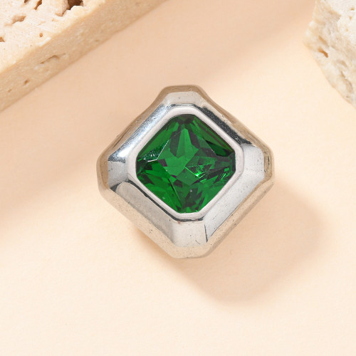 Single Pendant Cross-Border Hot Selling Stainless Steel Jewelry Casting Beveled Square Zircon Pendant 18K Gold Plated Accessories