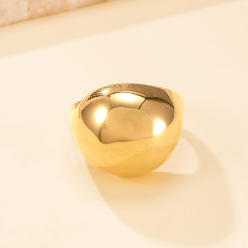 Cross-Border European and American Stainless Steel Ring for Men, Cast Round Smooth Surface Ring, Personalized 18k Gold Plated Titanium Steel Jewelry Manufacturer