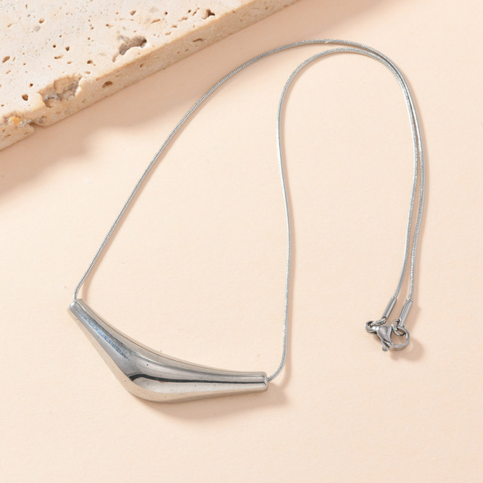 Stainless Steel Necklace for Women Fashion Lava Water Drop Necklace High-End Minimalist Style Titanium Steel Jewelry