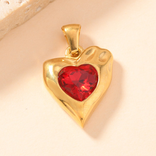 Single Pendant Cross-Border New Exquisite Diamond-Studded Heart Pendant Simple Fashion Pendant Single Pendant DIY Jewelry Accessories Factory