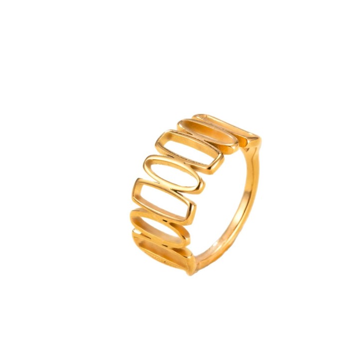 New Product Stainless Steel Ring for Women, Niche Design, Minimalist Style Index Finger Ring, Cut Geometric Stainless...