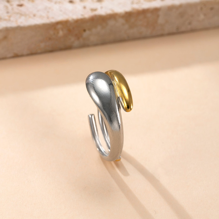 Amazon Stainless Steel Ring Hydraulic Gold Line Ring High-End Luxury Titanium Steel Jewelry Wholesale Factory