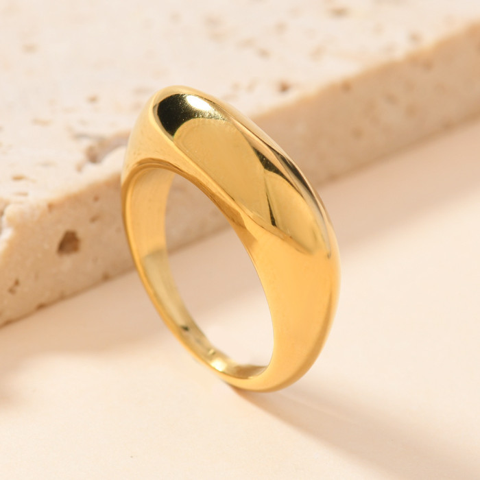 New Titanium Steel Ring Fashion Simple Casting Geometric Smooth Ring Niche Design Stainless Steel Jewelry
