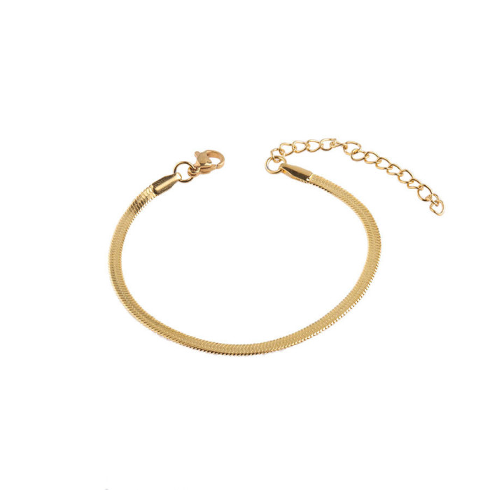 Hot Sale 12pcs Titanium Steel Bracelet Set Personality Versatile 18K Plated Chain Stainless Steel Necklace Wholesale,...