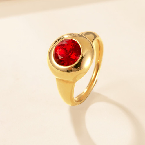 Cross-Border Hot-Selling Stainless Steel Ring Casting Inlaid with Round Zircon Couple Rings Light Luxury High-End Titanium Steel Hand Jewelry