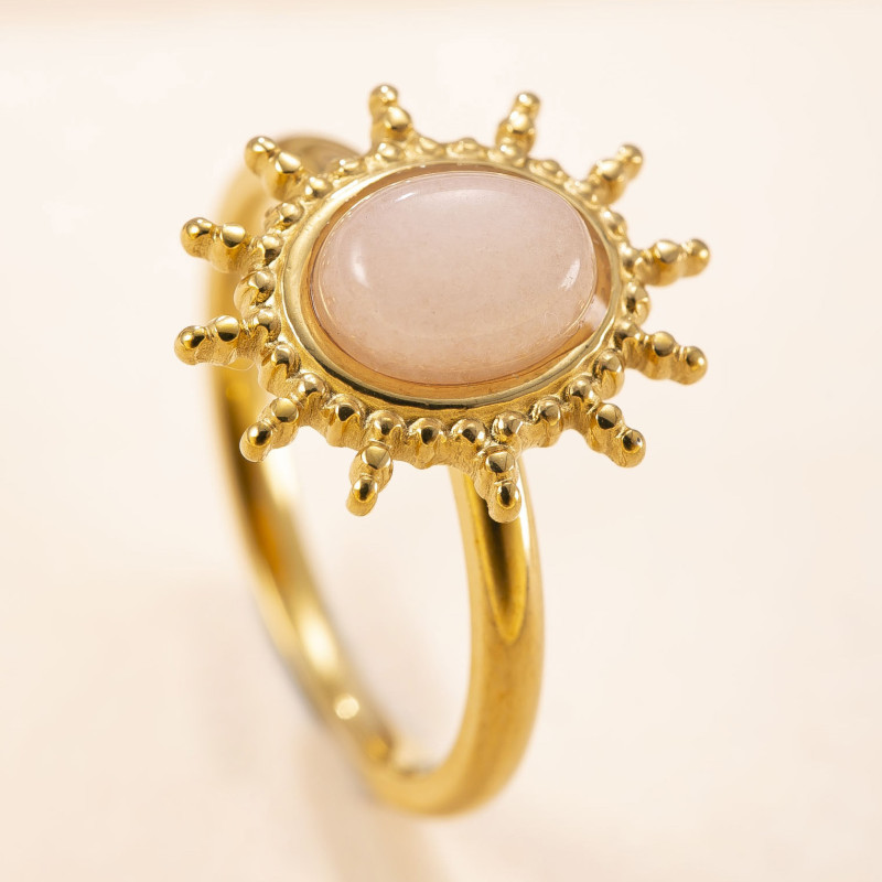 European and American Cross-Border Titanium Steel Ring for Women, Hydraulic Sunflower Ring, Vintage Palace Style Stainless Steel Jewelry Wholesale Manufacturer