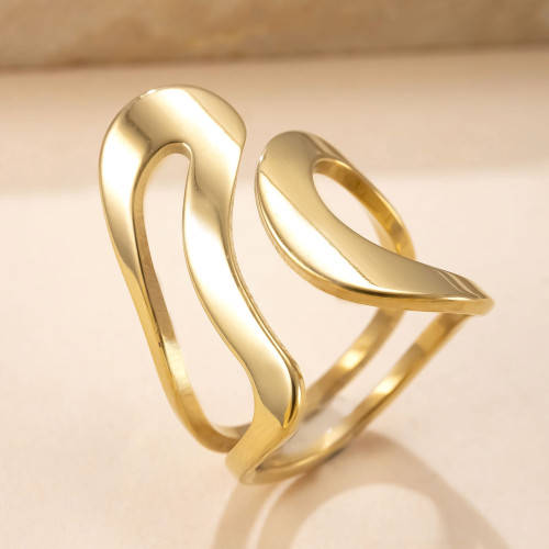 New Titanium Steel Jewelry Cut Lines Irregular Opening Ring Female Niche Design Stainless Steel Ring Factory