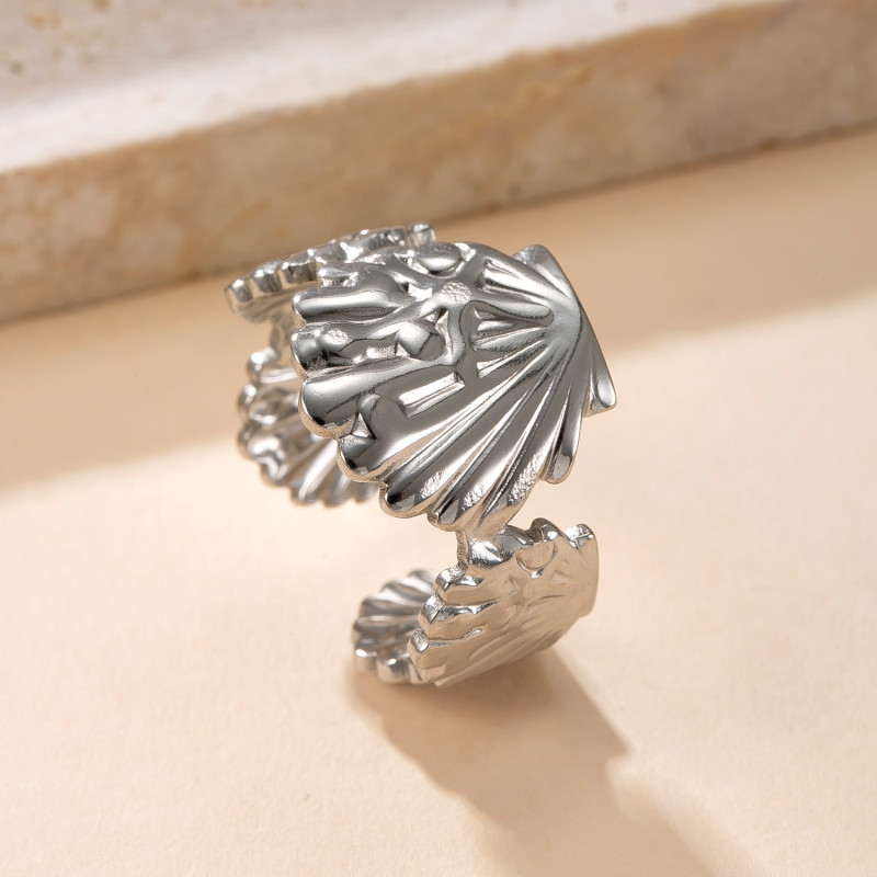 European and American Cross-Border Titanium Steel Ring Hydraulic Ocean Series Adjustable Open Ring Niche Design Couple Rings Factory