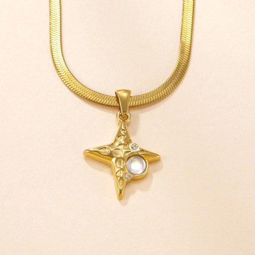 Single Pendant Cross-Border Stainless Steel Jewelry Fashion Punk Spider Cross Inlaid Diamond Necklace Bracelet DIY Accessories Factory