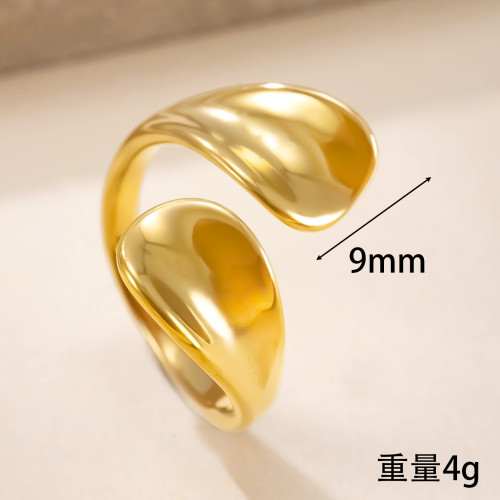 European and American Cross-Border Stainless Steel Ring Irregular Smooth Cross Index Finger Ring Fashion Vacuum Electroplated Titanium Steel Jewelry
