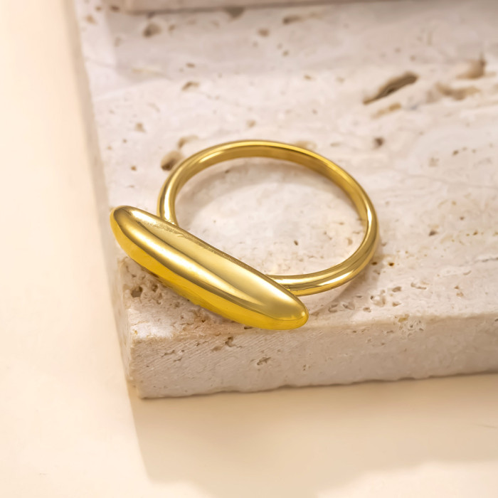 Hot-Selling Titanium Steel Jewelry Light Luxury High-End Feel Ring Casting Arc Smooth Stainless Steel Ring Source Fac...