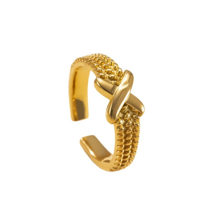 New Stainless Steel Ring Open Fashion Minimalist Style Casting Cross Ring for Women Niche Design Hand Jewelry