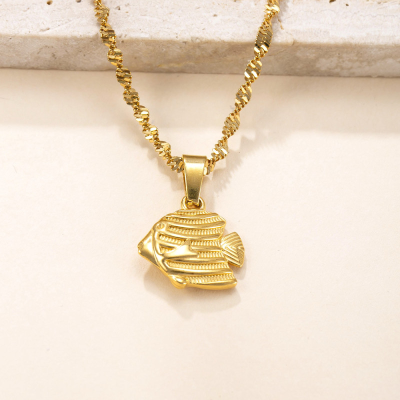 Single Pendant Stainless Steel Casting Jewelry Dolphin Starfish Pendant Necklace Accessories 18k Gold Plated Creative DIY Parts Factory