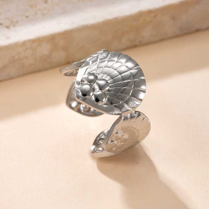 Titanium Steel Ring Hydraulic Ocean Series Adjustable Open Ring Niche Design Couple Rings Factory